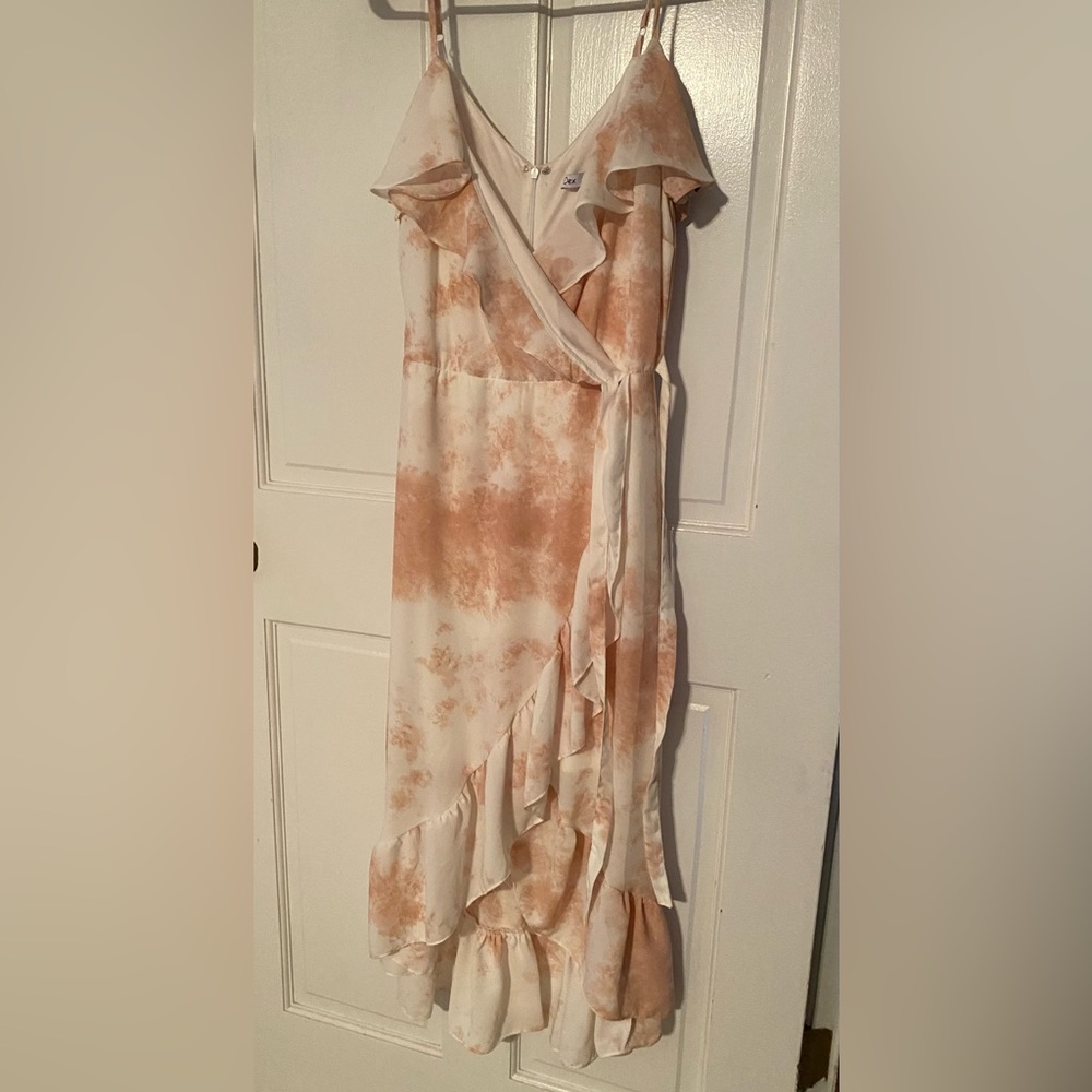 Deep V Ruffle Dress